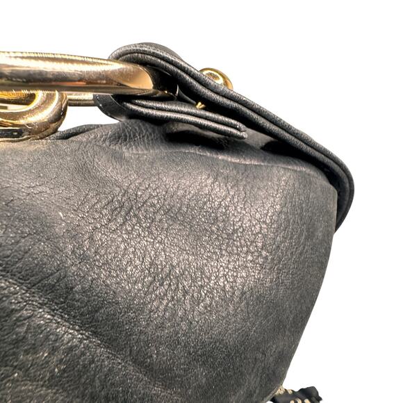 Rebecca Minkoff Black  Hobo Leather Moto Handbag Purse with Dust Cover Bag - Picture 13 of 13